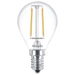 Philips Corepro LED Lustre E14 Ball Filament Clear 2W 250lm - 827 Extra Warm White | Replaces 25W
