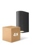 Multipack 4x D'Lite Wall Light Vossem Aluminium Black| IP54 - Suitable For 2x GU10