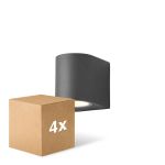 Multipack 4x D'Lite Wall Light Vossem Aluminium Black| IP54 - Suitable For 1x GU10